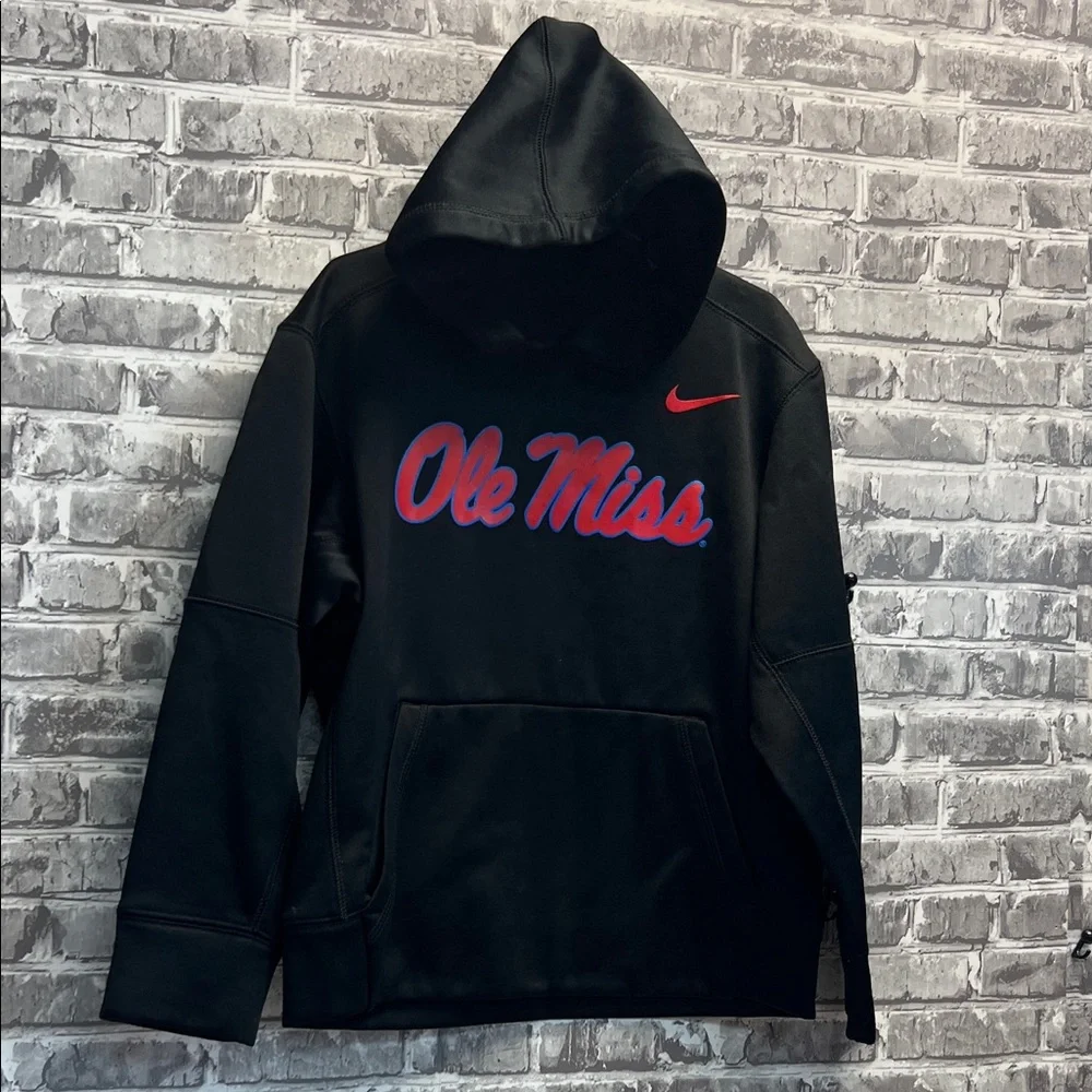 Nike Kids Black Hoodie with Red Ole‎ Miss Design